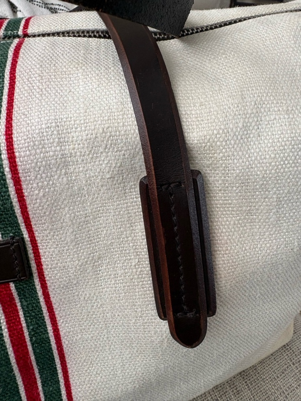 Gucci Striped Canvas Weekender Carryall Holdall Bag with Red & Green Stripe - Picture 10 of 16